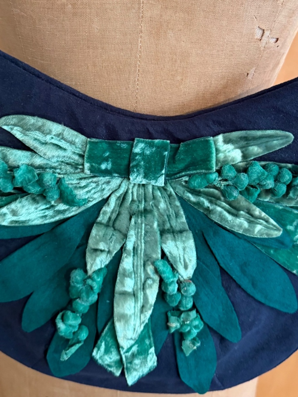 Unique Vintage Handbag Embellished with Vintage Milliner's Appliqués